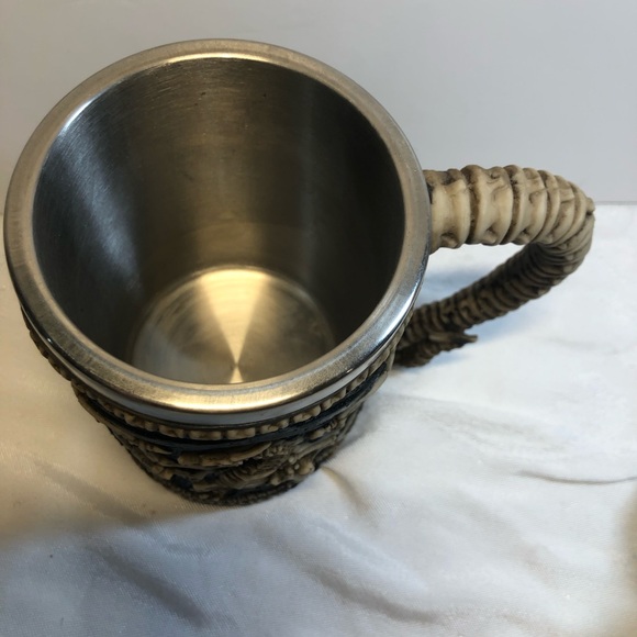 Pacific Giftwar Skeleton Dragon Skull Tankard Stein 16oz Stainless Steel Insert - Picture 5 of 12